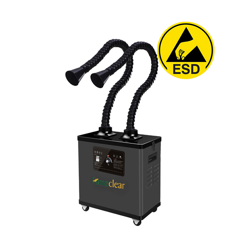 Дымоуловитель антистатический FUMECLEAR FC-1002A с дымоприемниками 2х50мм