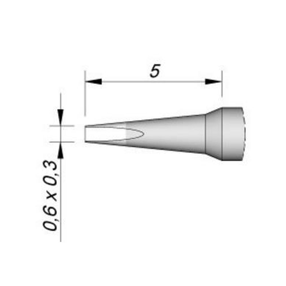 Наконечник JBC C105-108 клиновидный 0,6 х 0,3 мм