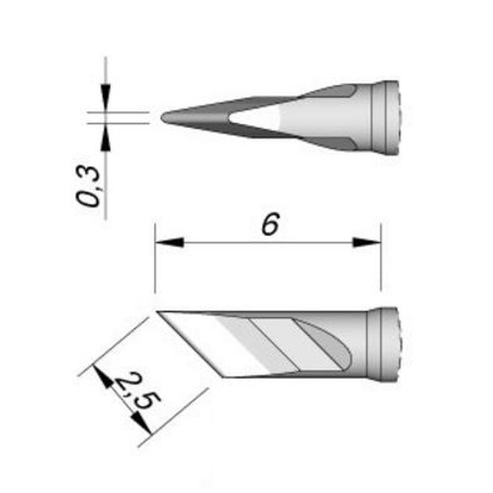 Наконечник JBC C105-112 ножевидный 2,5 х 0,3 мм