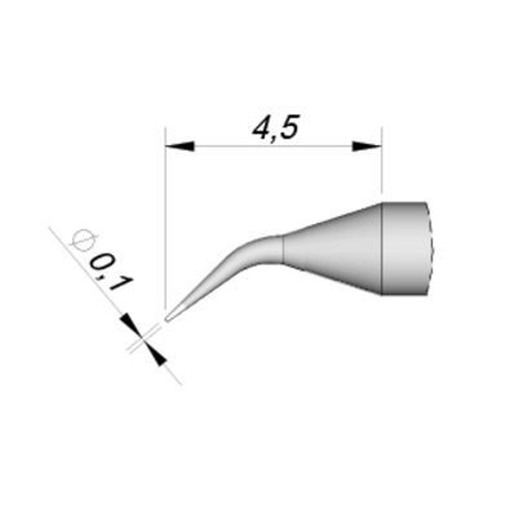 Наконечник JBC C105-124 конический изогнутый 0,1 мм