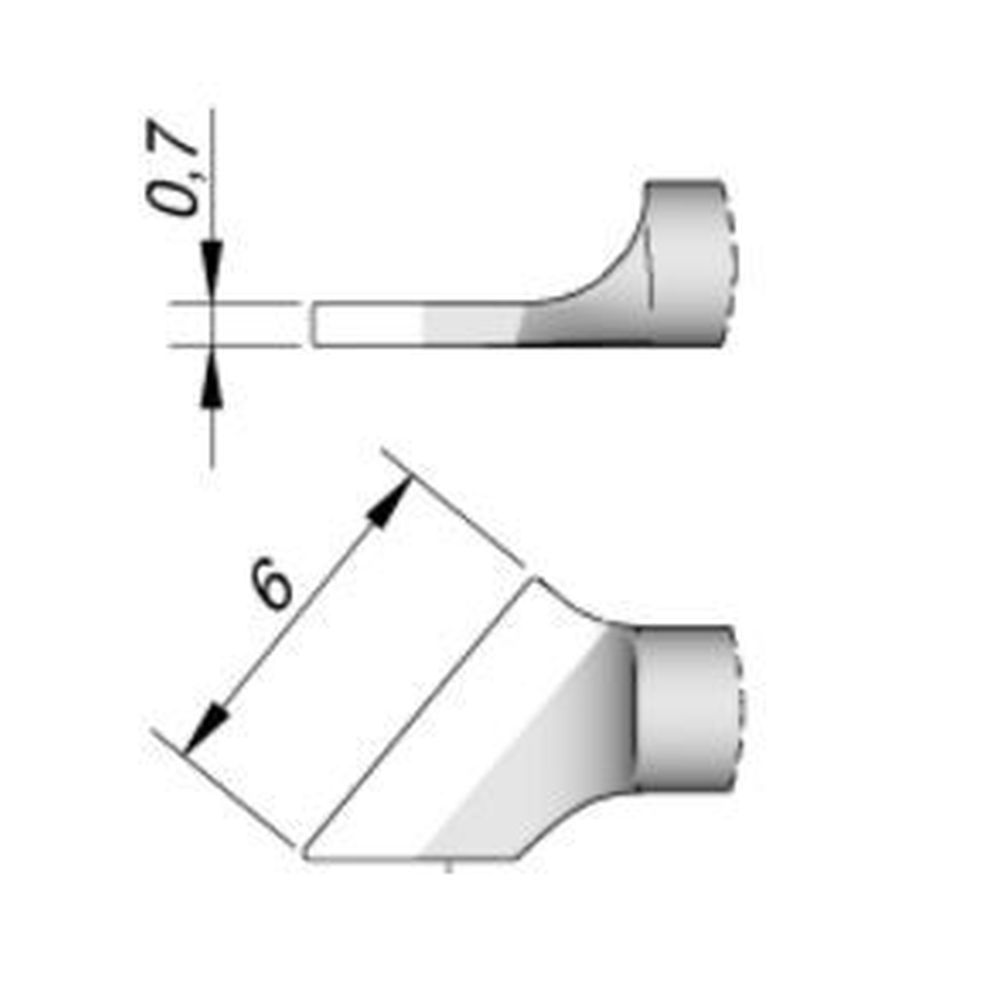 Наконечник JBC C120-009 лопатка наклонный 6,0 мм (правый)