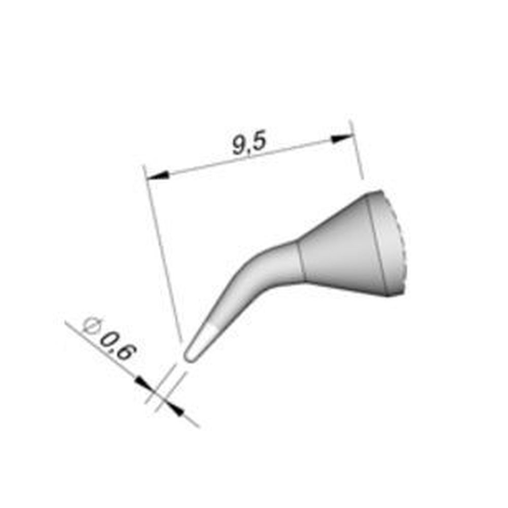 Наконечник JBC C130-401 конический 0,6 мм (изогнутый)