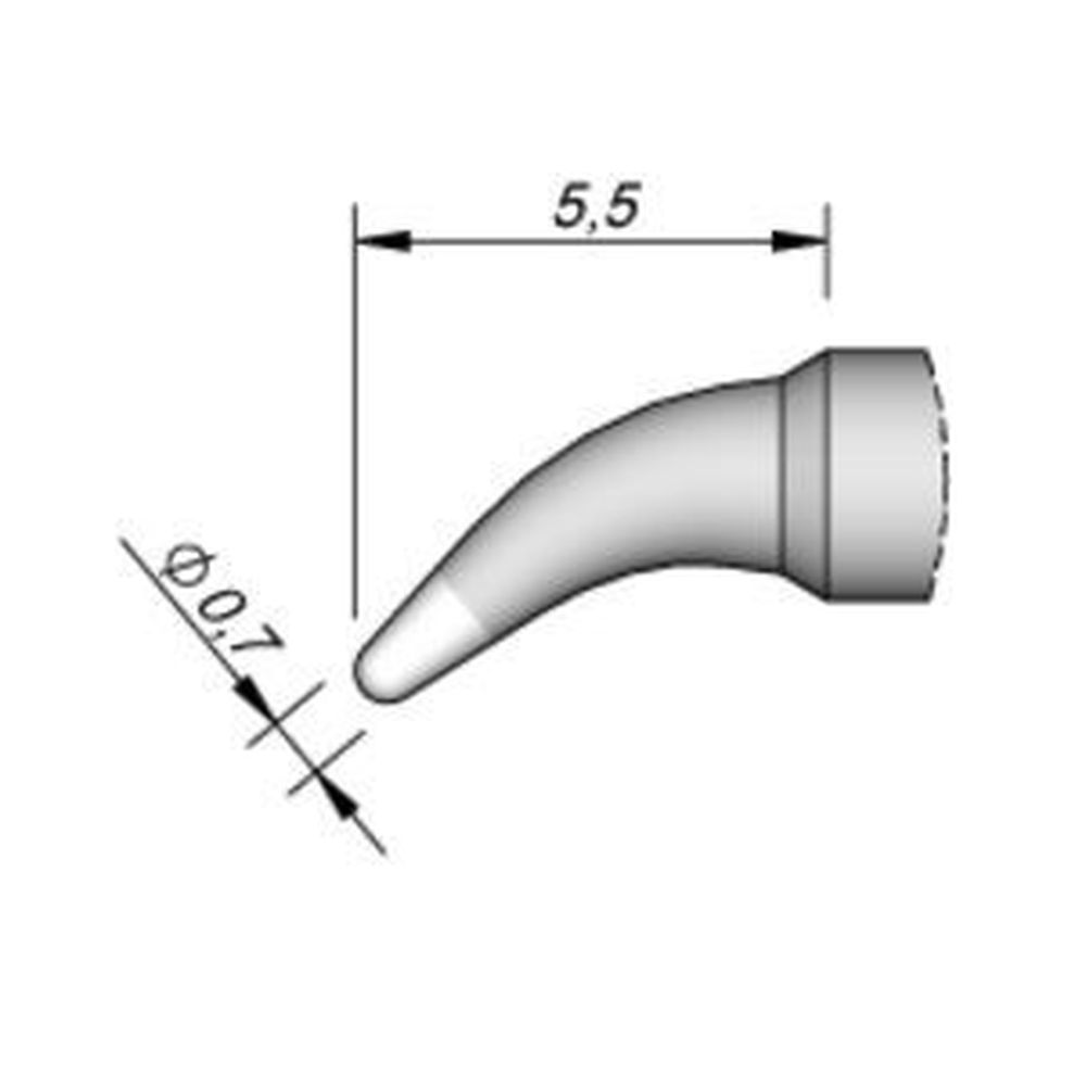 Наконечник JBC C210-004 конический 0,7 мм (изогнутый)