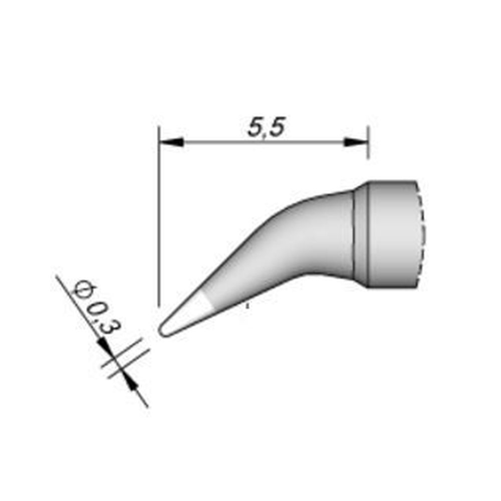 Наконечник JBC C210-010 конический 0,3 мм (изогнутый)