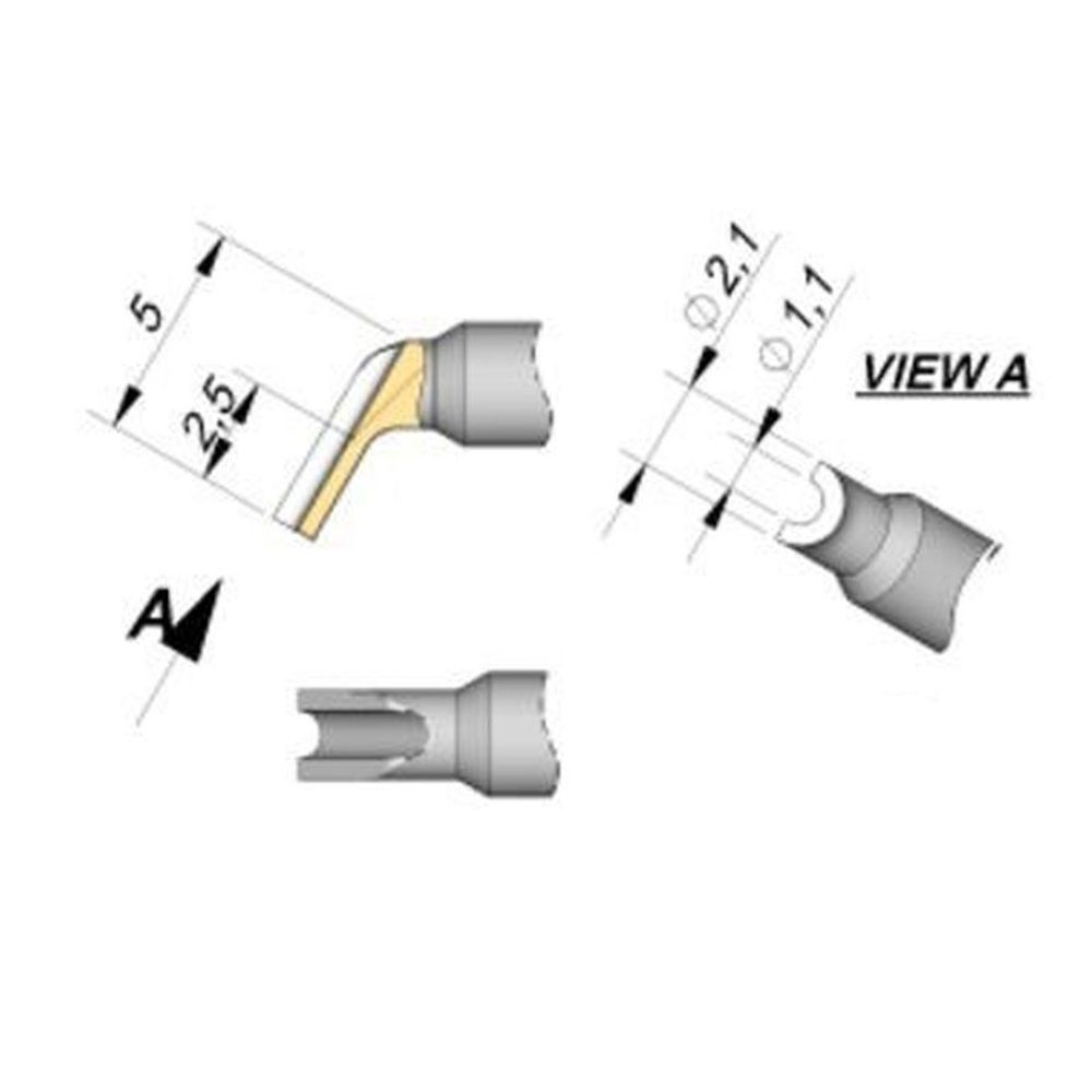 Наконечник JBC C210-025 для пайки внутри разъемов 1,1 мм