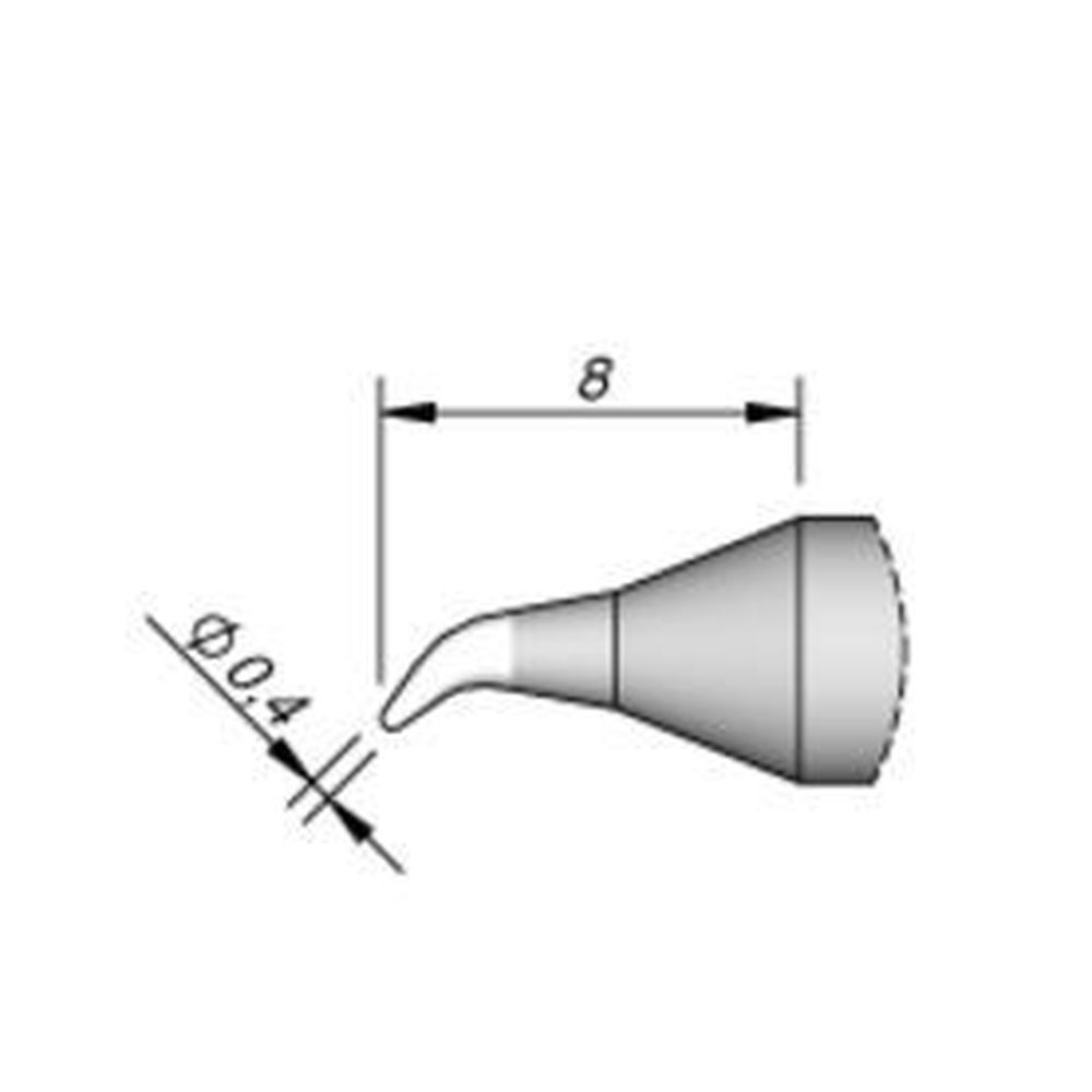 Наконечник JBC C245-034 конический 0,4 х 8,0 мм (изогнутый)