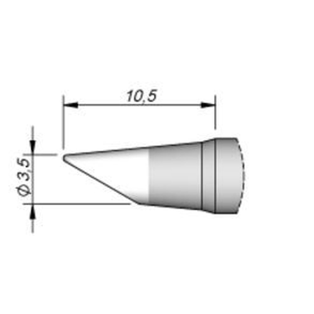 Наконечник JBC C245-256 скошенный 3,5 мм (удлинённый, высокая теплопередача)