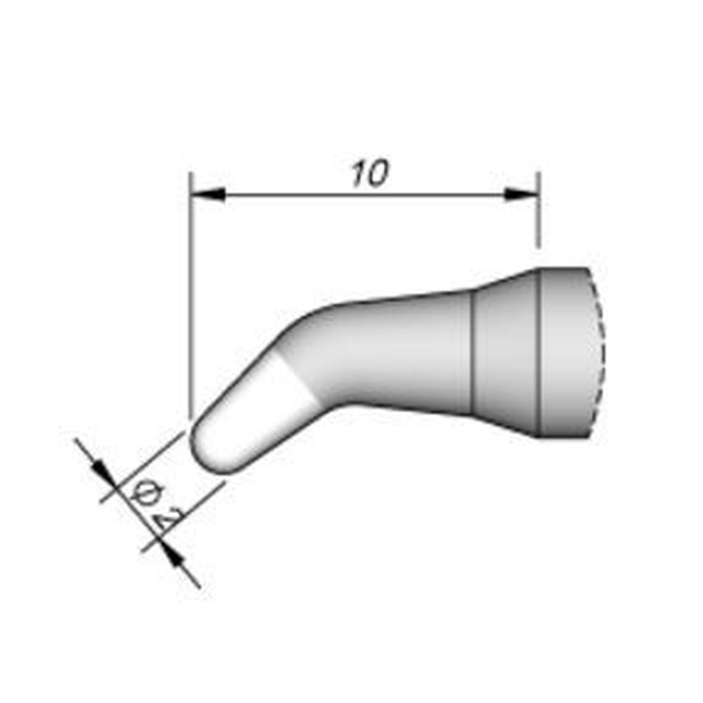 Наконечник JBC C245-260 конический 2,0 мм (изогнутый, высокая теплопередача)
