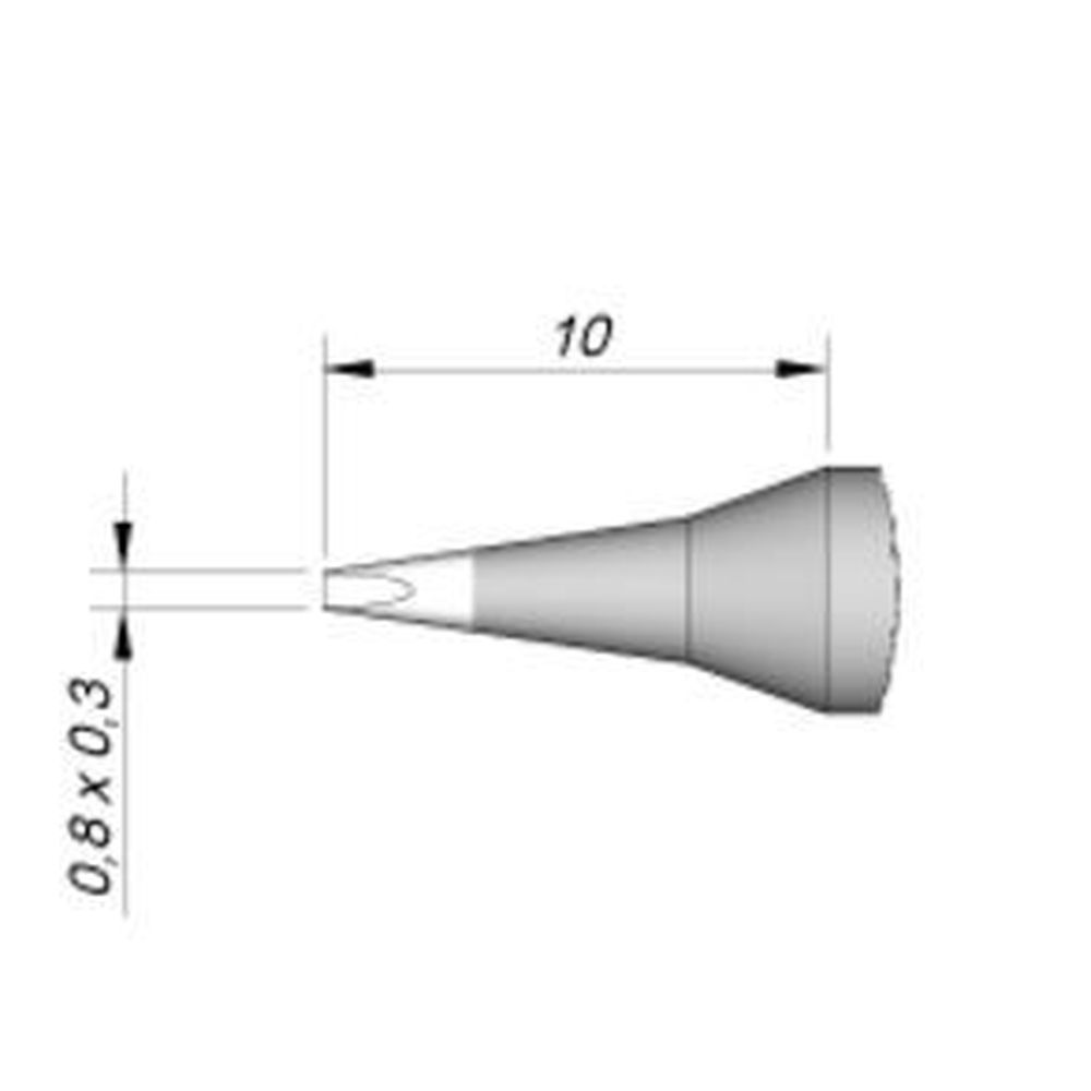 Наконечник JBC C245-673 клиновидный 0,8 х 0,3 мм (удлинённый)