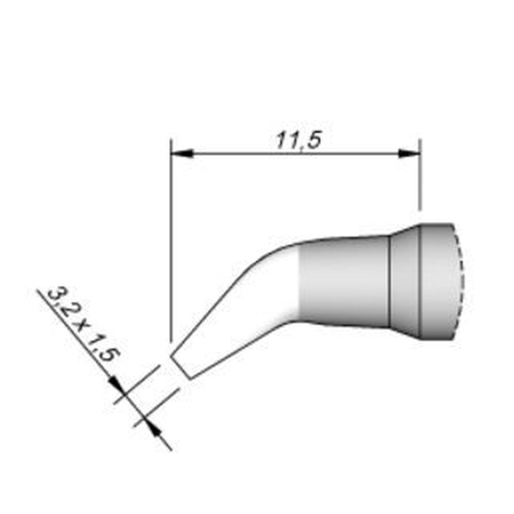 Наконечник JBC C245-732 клиновидный 3,2 х 1,5 мм (изогнутый)