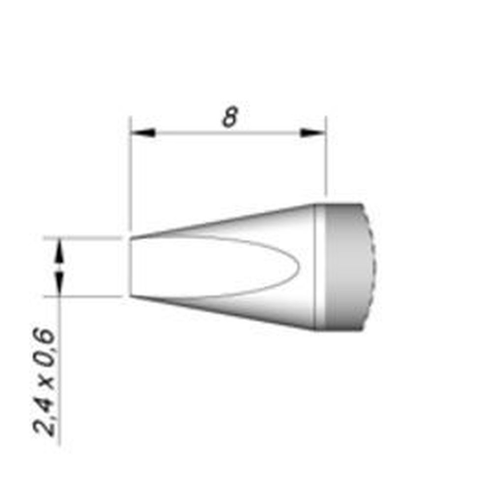 Наконечник JBC C245-741 клиновидный 2,4 х 0,6 мм (высокая теплопередача)