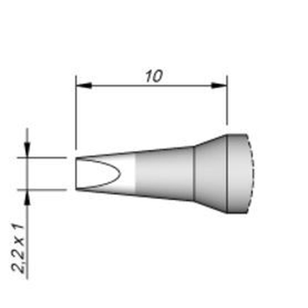 Наконечник JBC C245-807 клиновидный 2,2 х 1,0 мм (удлинённый)