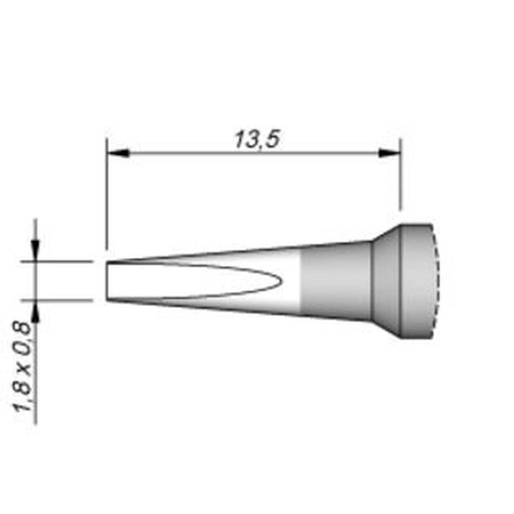 Наконечник JBC C245-844 клиновидный 1,8 х 0,8 мм (удлинённый)