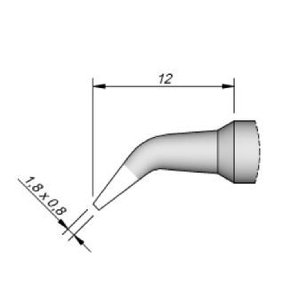 Наконечник JBC C245-963 клиновидный 1,8 х 0,8 мм (изогнутый)