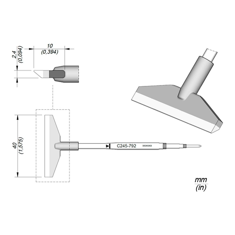 Наконечник JBC C245-792 лопатка 40,0 мм