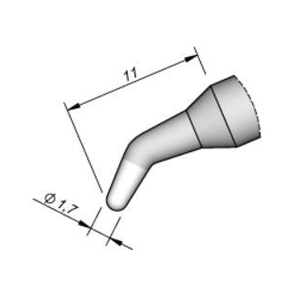 Наконечник JBC C250-409 конический 1,7 мм (изогнутый)