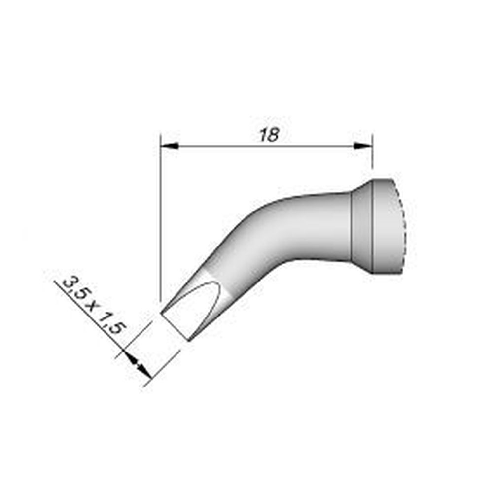 Наконечник JBC C470-034 клиновидный 3,5 х 1,5 мм (изогнутый)