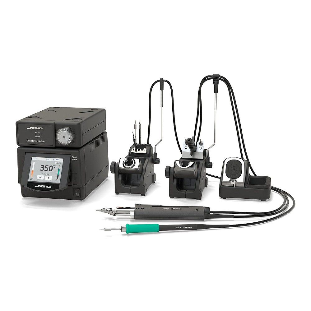 Четырёхканальная ремонтная станция JBC DMSE-2QA с паяльником T245-A, вакуумным паяльником DR560-A и электрическим компрессором MSE-A