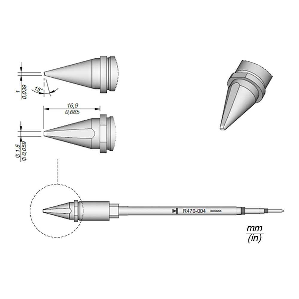Наконечник JBC R470-019 клиновидный 1,5 х 1,0 мм