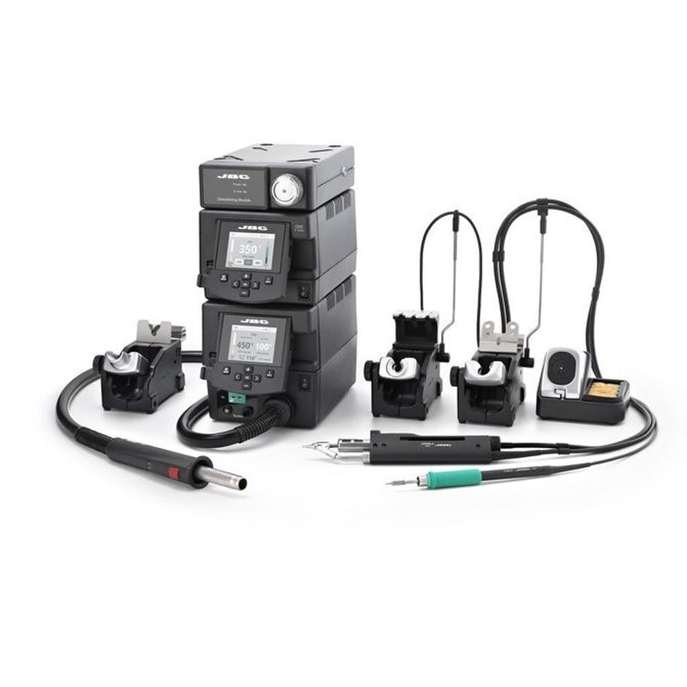 Профессиональная ремонтная станция JBC RMVE-2D с пневматическим компрессором MVE-A и термовоздушным блоком