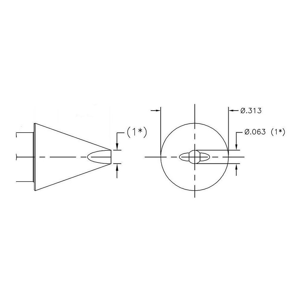 PACE 1128-0052. Наконечник WJS HP 1,6мм клиновидный