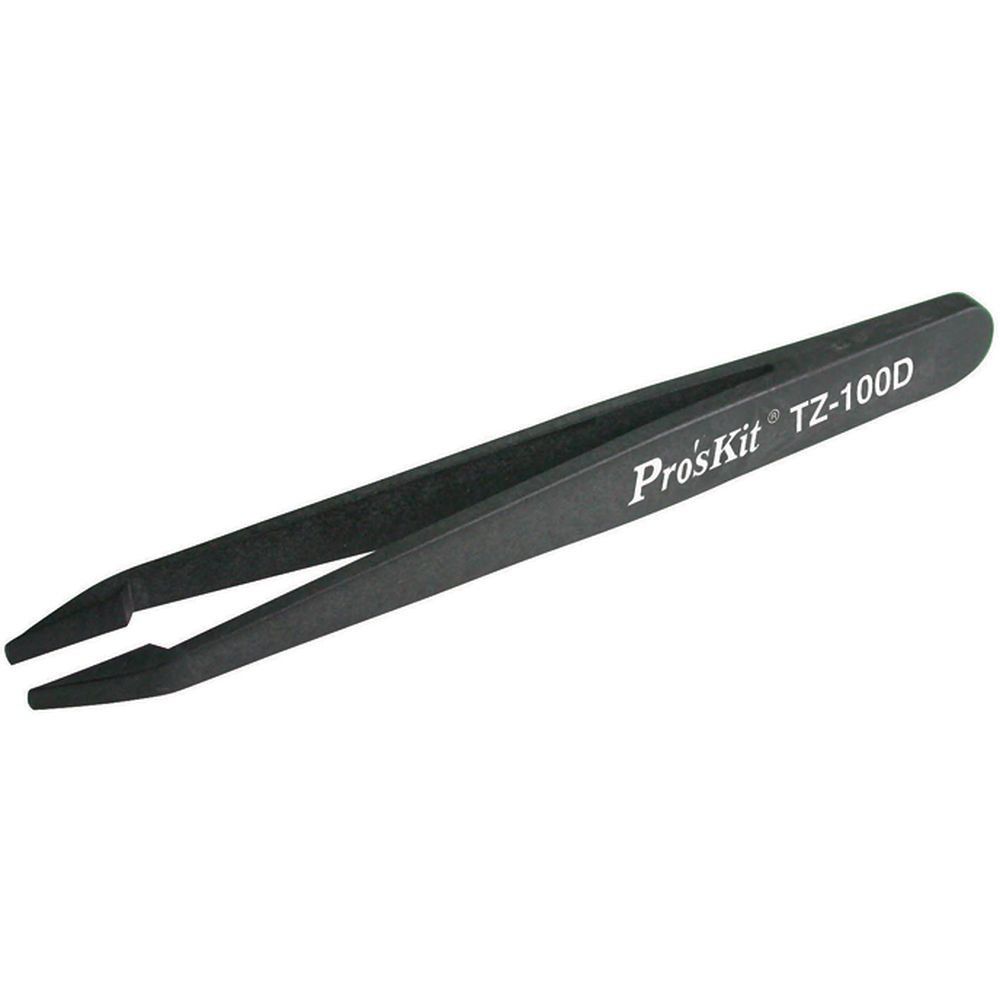 Пинцет ProsKit TZ-100D прямой плоский антистатический  (115 мм.)