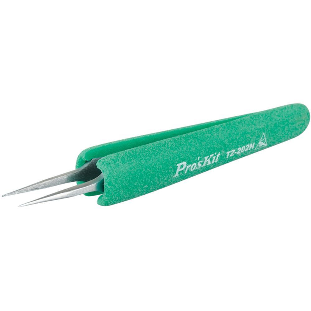 Пинцет прямой остроконечный узкий антистатический ProsKit TZ-202N (120,5 мм.)