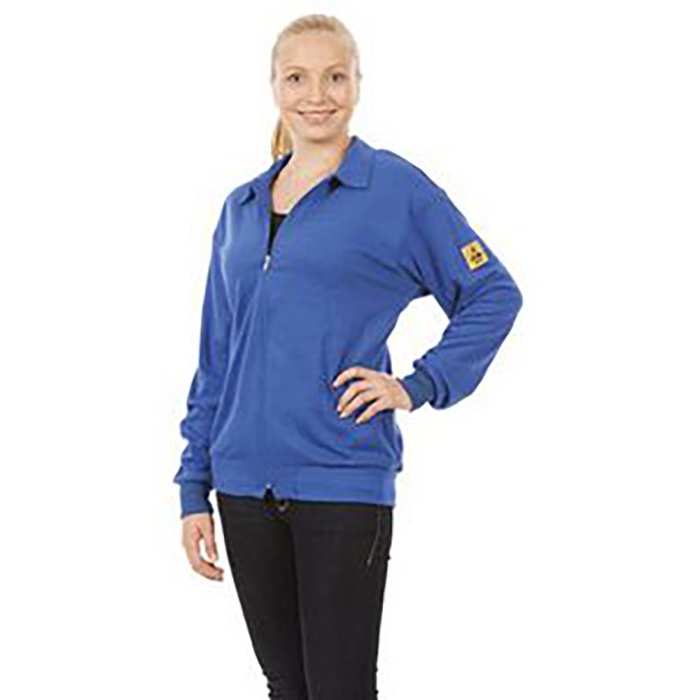 Warmbier 2671.SJ.B.M. Warmbier ESD-Sweatjacke, Größe M, blau