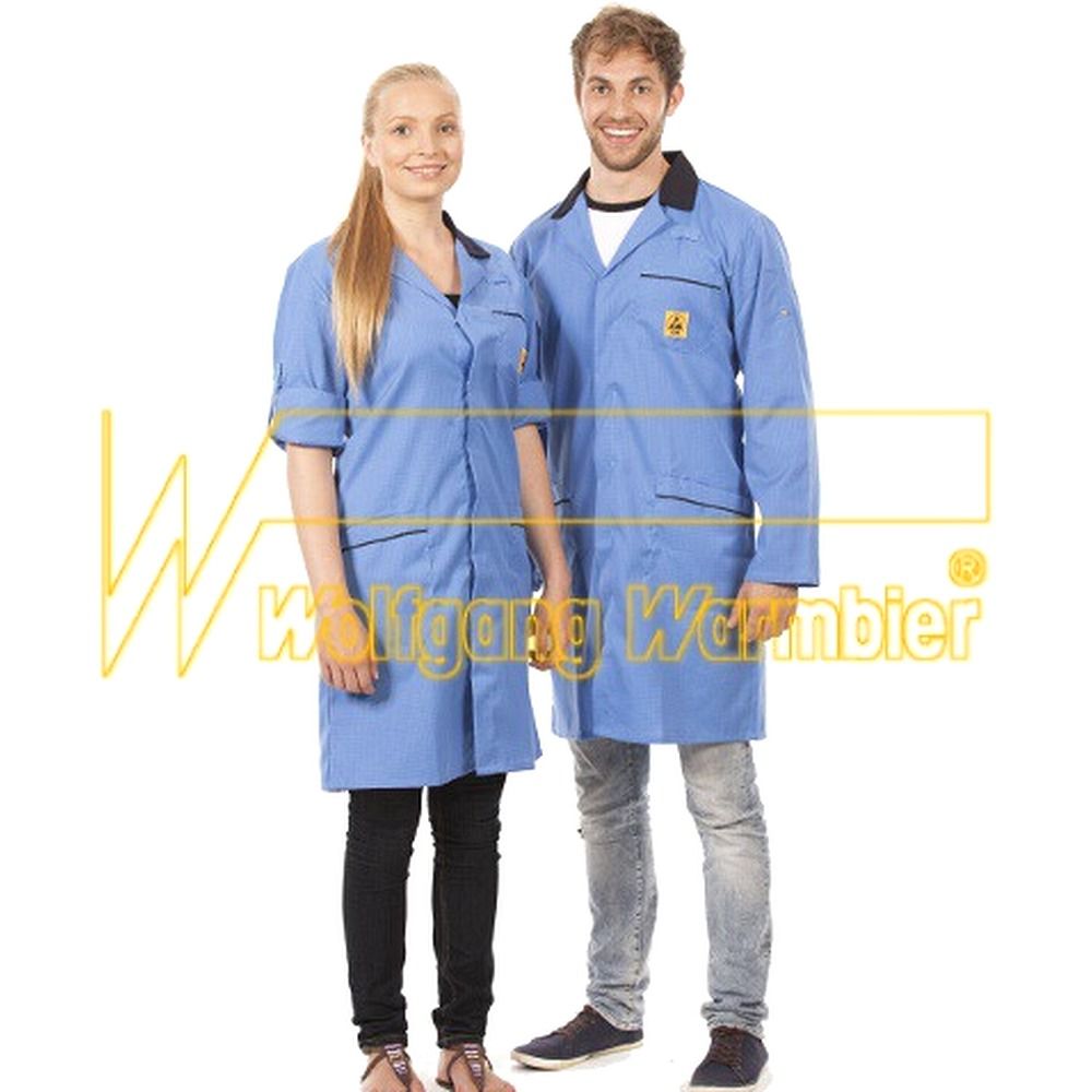 Warmbier 2618.AM160.B.M. ESD Arbeitsmantel, M, blau/dunkelblau