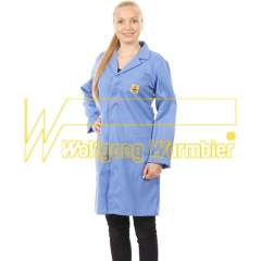 Warmbier 2630.AM160.M. Warmbier ESD-Arbeitsmantel AM-160, Größe M, Farbe blau
