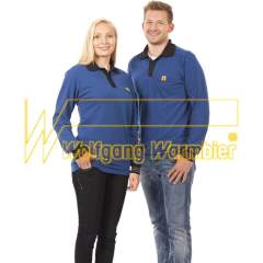 Warmbier 2647.P.XS. Warmbier ESD-Langarm-Polo-Shirt, Größe XS, blau