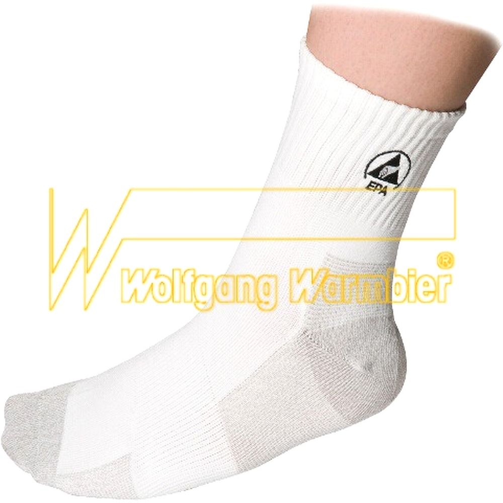 Warmbier 2720.4260.M. ESD-Socken, weiss/grau Größe M