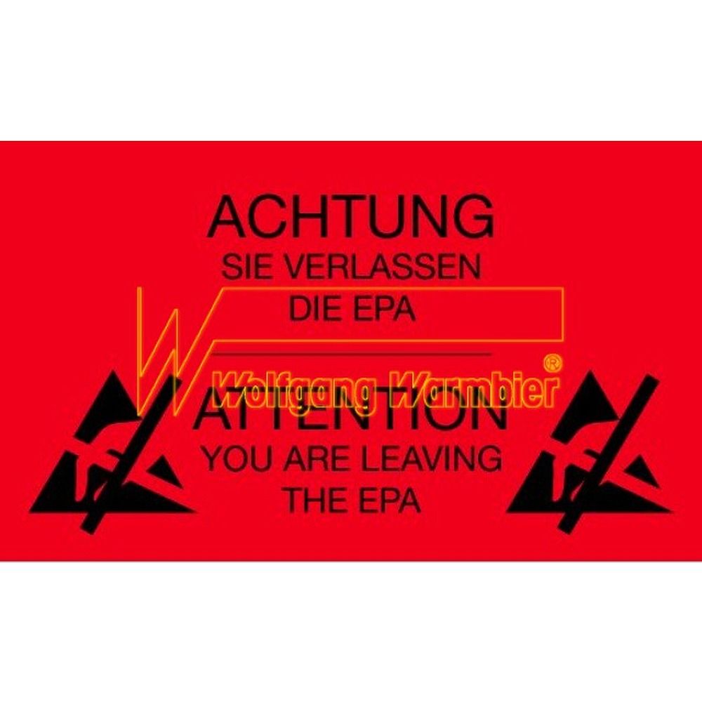 Warmbier 2850.150300.R.DE. Warnaufkleber, ESD, 150 x 300 mm