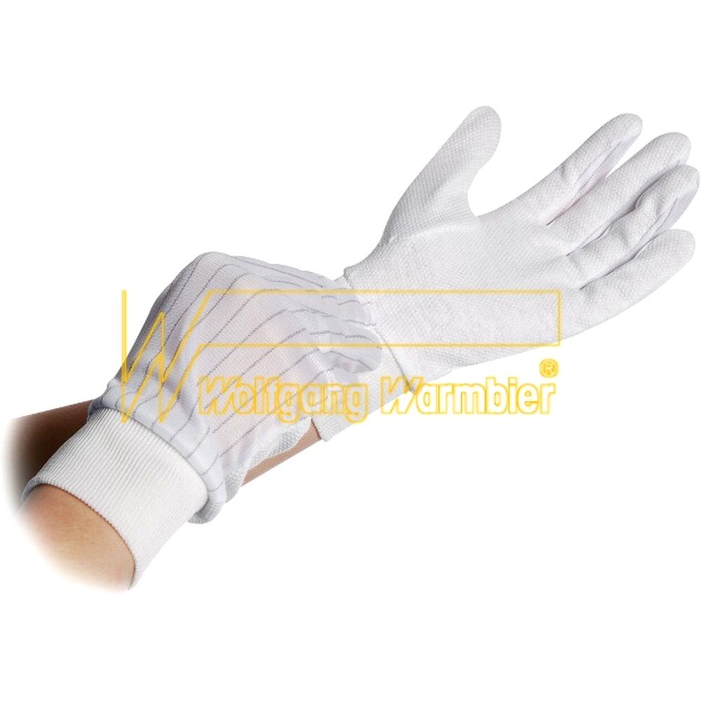 Warmbier 8745.PVCB.6.XL. Warmbier Handschuhe aus Polyester, Innenseite mit Noppen, ESD, XL